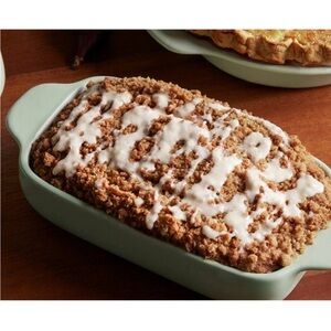 KitchenAid Stoneware Loaf Pan Pistachio Green 1.5 Quart Baking Dish Handles